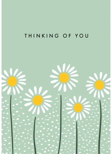 Daisy Flowers Card: A Quiet Thinking of You